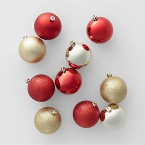 50ct Shatter-Resistant Round Christmas Tree Ornament Set - Wondershop Red/Gold